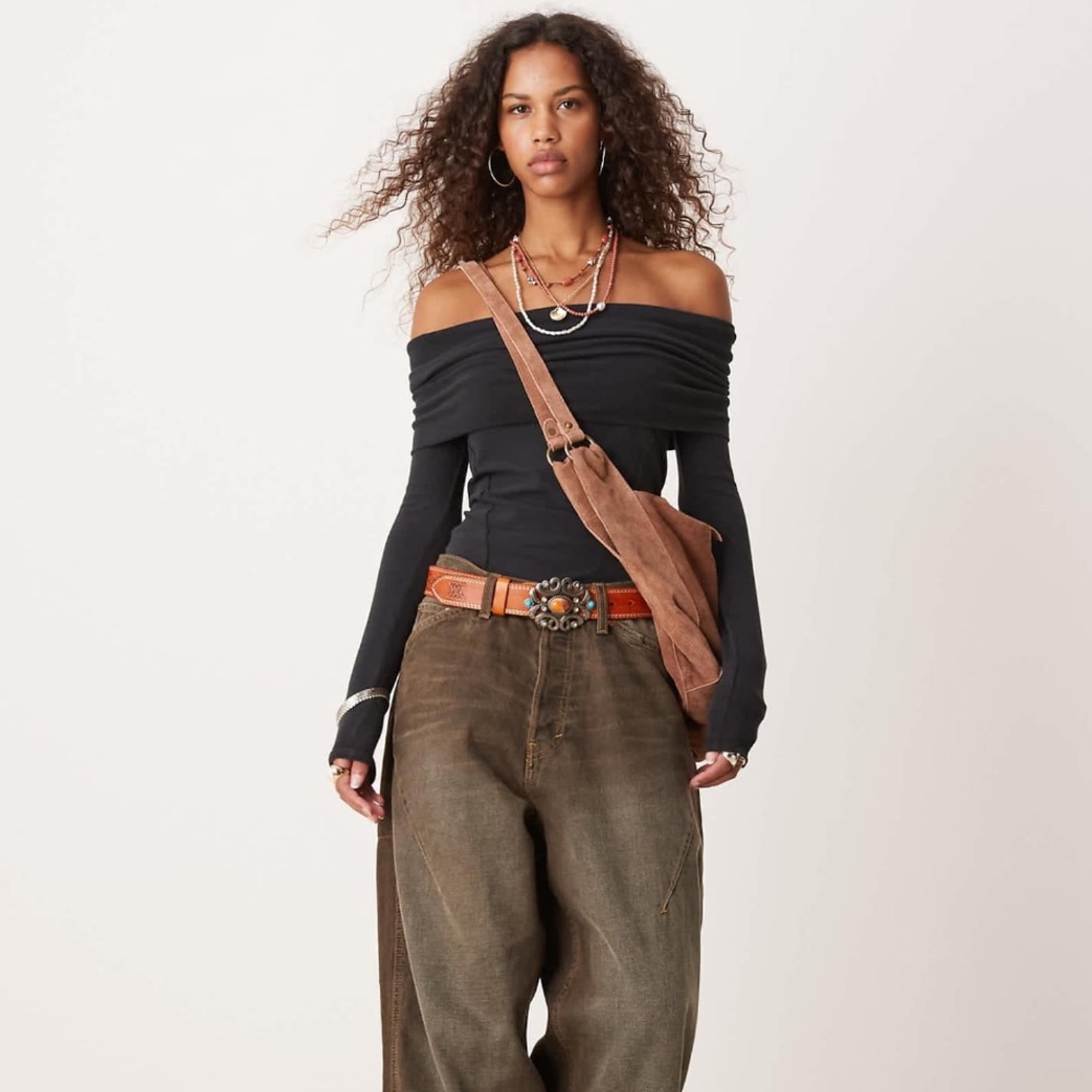 Free People ribbed foldover bandeau top